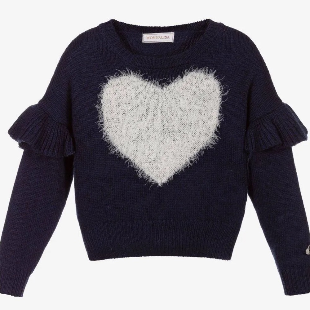 COPY - Monnalisa Heart Inlay Pullover kids size 8